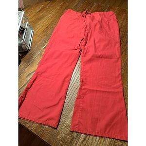 Cherokee Workwear Red Scrub Pants Size Large Style 4101P Drawstring Ankle Slits